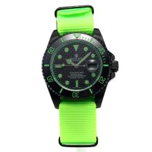 Rolex Submariner Automatic PVD Case Ceramic Bezel with Black Carbon Fibre Style Dial-Green Version