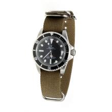 Rolex Submariner Automatic Black Dial with Green Nylon Strap-Vintage Edition