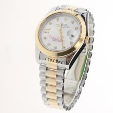 Rolex Datejust II Automatic Two Tone Diamond Markers with White Dial