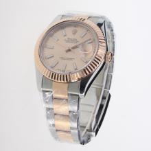 Rolex Datejust II Swiss ETA 2836 Movement Two Tone Stick Markers with Champagne Dial