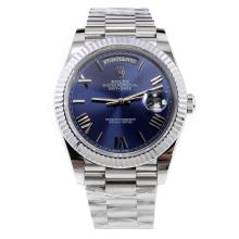 Rolex Day-Date II Swiss ETA 2836 18K Plated Gold Movement with Blue Dial S/S