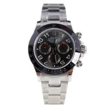Rolex Daytona Swiss Calibre 4130 Chronograph Movement Ceramic Bezel Number Markers with Gray Dial S/S
