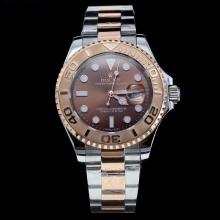 Rolex Yachtmaster Automatic Two Tone Ceramic Bezel with Brown Dial
