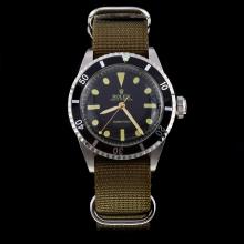 Rolex Submariner Swiss ETA 2836 Movement Black Dial with Nylon Strap-Vintage Edition-7