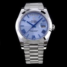 Rolex Day-Date II Swiss ETA 3255 Movement with Blue Dial S/S