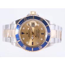 Rolex Submariner Swiss ETA 2836 Movement Two Tone with Golden Dial