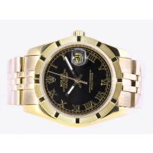 Rolex Datejust Automatic Full Gold with Black Dial Roman Marking-1