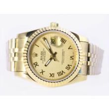 Rolex Datejust Automatic Full Gold with Golden Dial Roman Marking