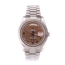 Rolex Day-Date II Automatic Number Marking with Brown Wave Dial 41mm New Version