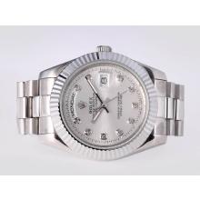 Rolex Day-Date II Automatic Diamond Marking with Silver Dial 41mm New Version