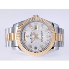 Rolex Day-Date II Automatic Two Tone Number Marking with White Dial 41mm New Version-1