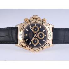Rolex Daytona Automatic 18K Gold Plated Case with Black Dail