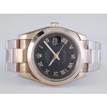 Rolex Datejust Automatic Full Gold with Black Dial Roman Marking