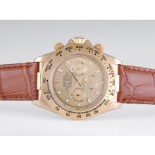 Rolex Daytona Working Chronograph Gold Case with Golden Dial