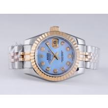 Rolex Datejust Automatic Two Tone Diamond Marking with Blue Mop Dial