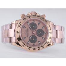 Rolex Daytona Chronograph Asia Valjoux 7750 Movement Full Rose Gold with Rose Gold Dial