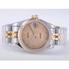 Rolex Datejust Swiss ETA 2671 Movement Two Tone with Golden Computer Dial Roman Marking Lady Size