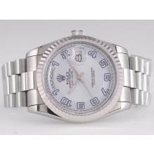 Rolex Day-Date Swiss ETA 2836 Movement with Light Blue Dial Number Marking