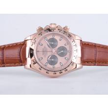 Rolex Daytona Chronograph Swiss Valjoux 7750 Movement Rose Gold Case with Champagne Dial