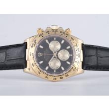 Rolex Daytona Working Chronograph Gold Case with Black Dial Stick Marking Sapphire Glass