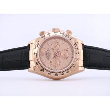 Rolex Daytona Chronograph Swiss Valjoux 7750 Movement Rose Gold Case with Golden Dial