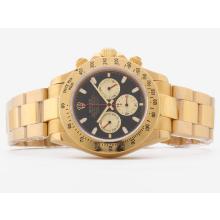 Rolex Daytona Working Chronograph Full Gold with Black Dial Stick Marking Sapphire Glass-1