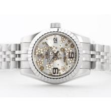 Rolex Datejust Automatic with White Floral Motif Dial 2009 New Version