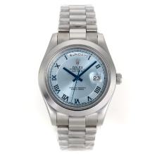 Rolex Day-Date II Automatic Blue Dial with Roman Marking S/S