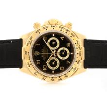 Rolex Daytona Working Chronograph18K Yellow Gold Case Black Dial with Arabic Marking