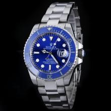 Rolex Submariner Automatic with Blue Dial S/S-Blue Ceramic Bezel