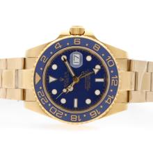 Rolex GMT-Master II Automatic 18K Full Gold Plated with Blue Dial Blue Ceramic Bezel