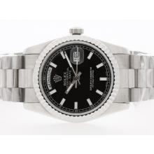Rolex Day-Date Automatic with Black Dial Stick Marking