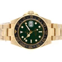 Rolex GMT-Master II Automatic 18K Full Gold Plated with Green Dial Black Ceramic Bezel