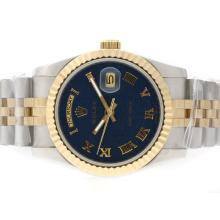 Rolex Day-Date Automatic Two Tone with Blue Computer Dial Roman Marking