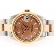 Rolex Datejust Swiss ETA 2836 Movement Two Tone with Champagne Dial Stick Marking