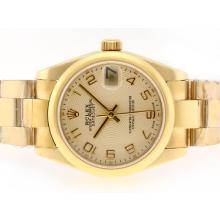 Rolex Datejust Swiss ETA 2836 Movement Full Gold with Golden Dial Number Marking