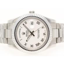 Rolex Day-Date II Automatic Roman Marking with White Dial 41mm Version