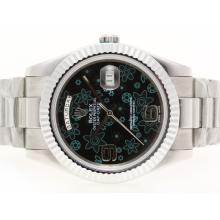 Rolex Day-Date II Automatic with Black Floral Motif Dial 41mm Version