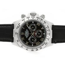 Rolex Daytona Working Chronograph Roman Marking with Black Dial and Strap
