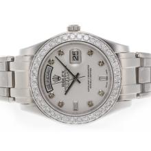 Rolex Masterpiece Swiss ETA 2836 Movement Diamond Marking and Bezel with White Dial 2