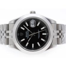 Rolex Datejust II Automatic Stick Marking with Black Dial 41mm Same Structure As Swiss ETA Version-High Quality-2