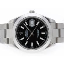 Rolex Datejust II Automatic Stick Marking with Black Dial 41mm Same Structure As Swiss ETA Version-High Quality-1