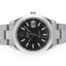 Rolex Datejust II Automatic Stick Marking with black Dial 41mm Same Structure As Swiss ETA Version-High Quality