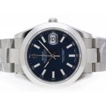 Rolex Datejust II Automatic Stick Marking with Blue Dial 41mm Same Structure As Swiss ETA Version-High Quality