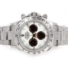 Rolex Daytona Chronograph Asia Valjoux 7750 Movement with Silver Dial S/S