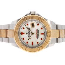 Rolex Yacht-Master Swiss ETA 2671 Movement Two Tone Red Diamond Markers with MOP Dial