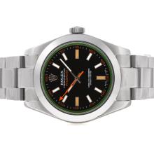 Rolex Milgauss Swiss Cal 3135 Movement with Tinted Green Sapphire