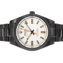 Milgauss Black-Out Swiss ETA 2836 Movement Full PVD with White Dial