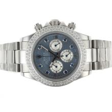 Rolex Daytona Working Chronograph Diamond Bezel and Markers with Blue MOP Dial