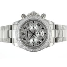 Rolex Daytona Working Chronograph Roman Markers with Diamond Bezel and Dial